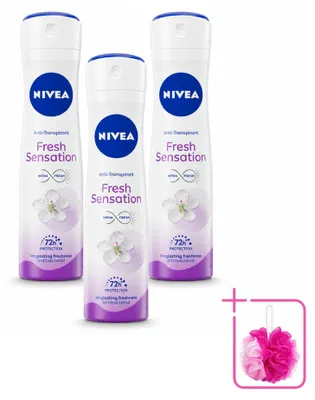 Immagine prodotto di 3 deodoranti spray NIVEA Fresh Sensation - 150 ml - confezione risparmio - 3 pezzi