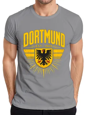Immagine prodotto di T-shirt "Dortmund Est 1909 Adler Wappen Ruhrpott Statement", colore grigio, taglia S