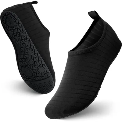 Produktbild von Wasserschuhe Uni Schnelltrocknend Badeschuhe Strandschuhe Aquaschuhe Schwimmschuhe Größe 36/37 Schwarz