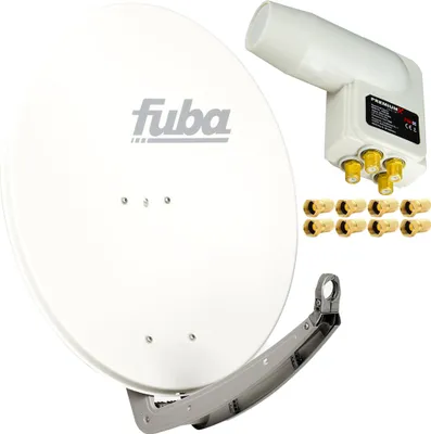 Produktbild von Fuba DAA 780 W 74x84cm Sat Schüssel Alu Weiß PremiumX LNB Quad 8x F-Stecker