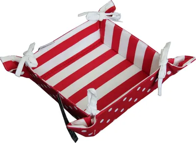 Obrázek produktu pro HOMESCAPES Chlebník Látka Oboustranný vzor Polka Dots červená