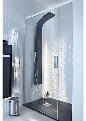 Image de Essekaska panneau de douche hydromassant noir Essebagno