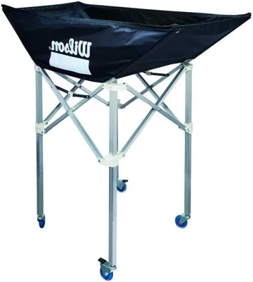 Productafbeelding van Balwagen Volleybal - Ballenkar Ballenrek - Sporttraining Organiseren - Inklapbaar Aluminium Frame - Max 24 Ballen - Zwart