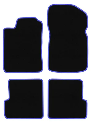 Produktbild von Velours-Fußmatten für Renault Megane I 1995-2002 (Cabrio/Coupé) – 4-tlg, Schwarz/Blau, passgenau – Wielganizator CARLUX