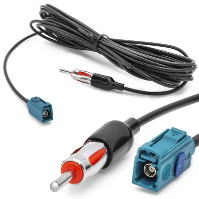Antennen Adapter FAKRA Buchse (F) auf DIN Stecker (M) 150 Ohm 5,5 Meter Kabel – Produktansicht