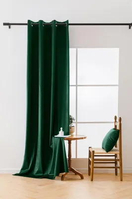 Obrázok produktu pre Tmavo zelený zatemňovací záves VELVET 140x270 cm Zavesenie: Riasiaca páska