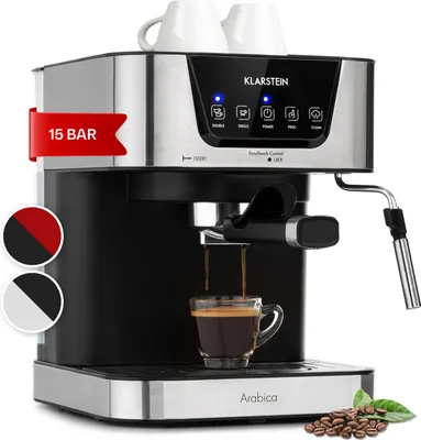 Zdjęcie produktu dla KlarsteinArabica, ekspres do kawy ciśnieniowy, 15 bar, 1,5 l, dotykowy panel sterowania, 1050 W, stal szlachetna