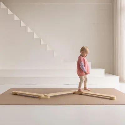 Productafbeelding van Speelmat foam set van 8 - Bruin 120x240 cm