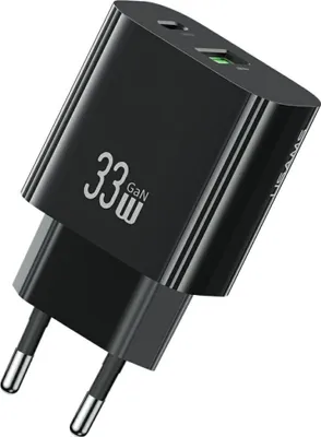 Obrázek produktu pro Usams Cc317 T65 33W 1Xusb-C 1Xusb-A Rychlá nabíjecí nabíječka černá