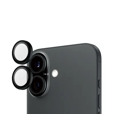 Zdjęcie produktu dla PanzerGlass ® Hoops® Camera Lens Protector Black iPhone 16 | 16 Plus, Apple, Apple - iPhone 16, Apple - iPhone 16 Plus, Aplikacja na sucho, Odporny na zadrapania, Odporny na wstrząsy, Czarny, 1 szt.