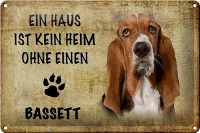 Produktbild von Blechschild Spruch 30x20cm Bassett Hund ohne kein Heim