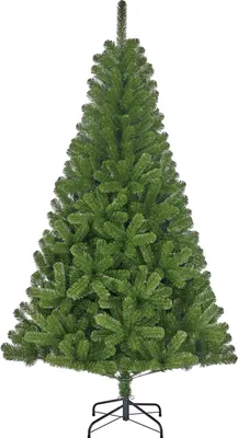 Productafbeelding van Black Box Trees Charlton Kerstboom - Boom met Natuurlijke Uitstraling en PVC Naalden - Kerstversiering voor Binnen - Kunstboom met Scharnierconstructie - H215 x Ø127 cm - Groen