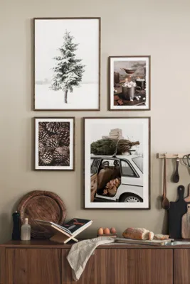 Image de Wallity, Nwyearmdl1, Tableau décoratif encadré (4 pièces), multicolore, bois, 33 x 48 cm