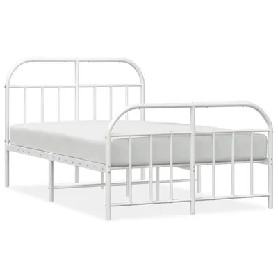 Immagine prodotto di vidaXL Struttura letto con testiera e pediera in metallo bianco 120x200 cm