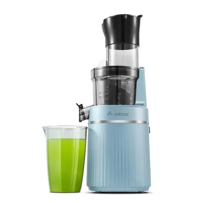 Produktbild von AOBOSI Slow Juicer für Ganze Obst und Gemüse, Entsafter mit 80MM Einfüllschacht, BPA-Frei, Blau