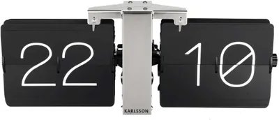 Produktbild von Presenttime Wanduhr Flip Clock schwarz Standuhr Tischuhr Nostalgie Wohnzimmeruhr