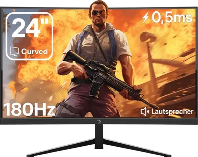 MEDION P52720 Curved Monitor – 27 Zoll, Full HD, Integrierte Lautsprecher, HDMI, DVI-D, VGA