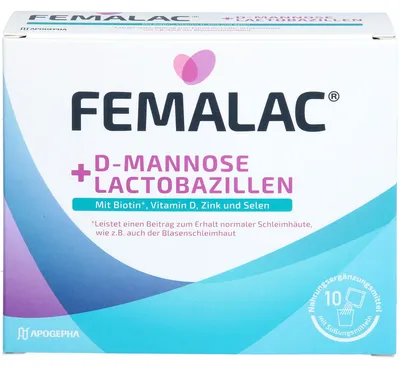 Obrázok produktu pre FEMALAC D-manóza + laktobacily – prášok na udržanie zdravých slizníc, 10 vrecúšok