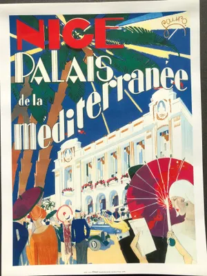 Image de Nice - Palais de la Méditérranée Maurice LAURO - 30x40cm Affiche Poster