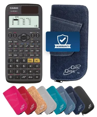 Produktbild von Casio FX-87 DE X Taschenrechner und Schutztasche dunkelblau