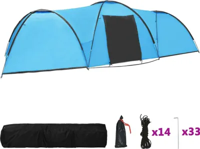 Zdjęcie produktu dla vidaXL Namiot kempingowy Igloo 650x240x190 cm 8 osób Niebieski