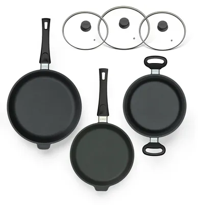 Produktbild von Hoffmann Kochgeschirr-Set 6-tlg. Ø 24+28 cm Pfanne & Kochtopf Antihaft