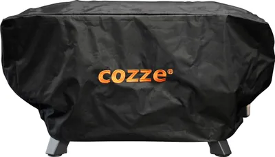 A black protective cover for a pizza oven, with the brand logo visible.