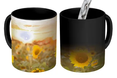 Obrázok produktu pre MuchoWow® Magický pohár Slnečnica - Slnko - Kvety 350 ml Pohár na zmenu farby Darček Nápad na darček - Foto hrnček