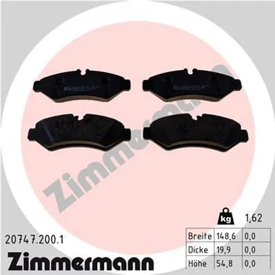 Produktbild von ZIMMERMANN Bremsbelagsatz, Scheibenbrems für