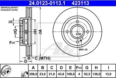 Immagine prodotto di ATE Disco freno Articolo: 24.0123-0113.1