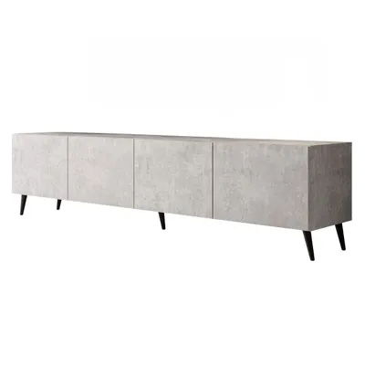 Produktbild von RTV-Schrank COLGANTE BETON 200 cm auf Beinen mit schräge schwarze Beine