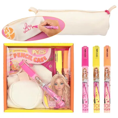 Produktbild von TOPModel DIY Mäppchen zum Selbstbemalen mit 3 Neon-Markern