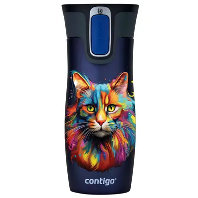 Zdjęcie produktu dla ContiGo! West Loop 2.0 kubek termiczny premium 470ml "Kot" - Granantowy