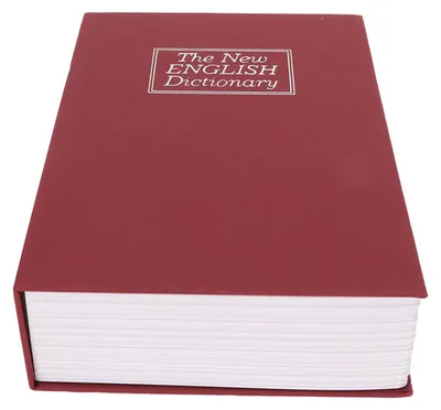 Image de Coffre-fort dissimulé en forme de livre, petit, pour ranger de l'argent, des pièces, des cartes, etc. Boîte de rangement avec serrure à combinaison, de couleur rouge