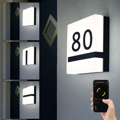 Produktbild von EGLO connect Außen-Wandlampe Torazza-C, Smart Home Außenleuchte, Wandleuchte aus Stahl und Kunststoff, Farbe: Weiß, grau, warmweiß, dimmbar, IP44