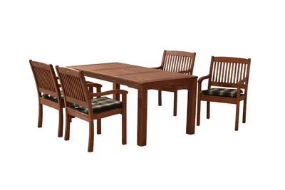 Produktbild von Merxx Gartenmöbelset Maracaibo 9tlg., 4 Sessel, 4 Wendeauflagen, 1 Tisch 170 x 90 cm - Eukalyptus