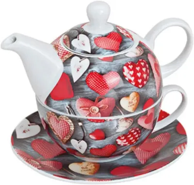 Produktbild von Porzellan-Teekannen-Set Tea for One mit Teekanne, Tasse und Unterteller, 3-teilig in Geschenkbox