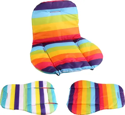 Produktbild von Universelles, wasserdichtes, weiches Kinderwagen-Kissen, Regenbogen-gestreifter Liner, Autositz