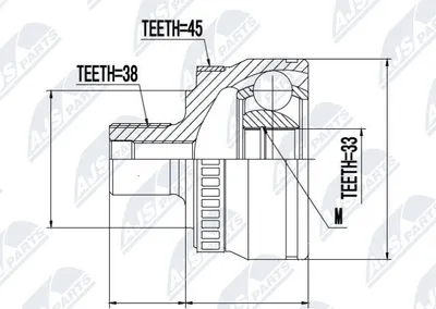Produktbild von NTY Gelenksatz Antriebswelle Radseitig für AUDI A4 Avant (8ED, B7) NPZ-AU-046