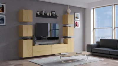 Obrázek produktu pro Furnitech obývací stěna | moderní obývací stěna | obývací stěna s policemi a TV skříňkou | nábytek do obývacího pokoje bez LED (Future C34/M/DZ4 1A)