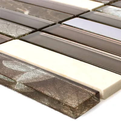 Produktbild von Mosaikfliesen Magia Glas Naturstein Mix Braun