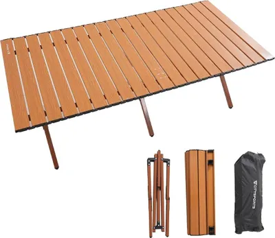 Image de Table pliante, portable, résistante aux intempéries, jaune