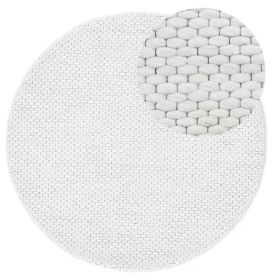 Produktbild von Wollteppich Sina weicher handweb Teppich Natur Rund Creme Ø 200 cm | Zeitloser Wollteppich für Wohnzimmer, Schlafzimmer & Kinderzimmer