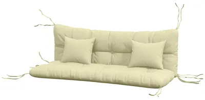 Productafbeelding van Outsunny set van 4 zitkussens, 150x50 cm, waterafstotend, crèmekleurige stoelkussens