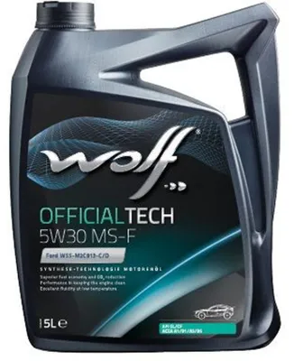 Produktbild von WOLF OFFICIALTECH MS-F für 5W-30 5 Liter Motoröl Motorenöl Vollsynthetisch HC Synthese 9.55535-G1 WSS-M2C913-C WSS-M2C913-D RN0700 STJLR.03.5003 530