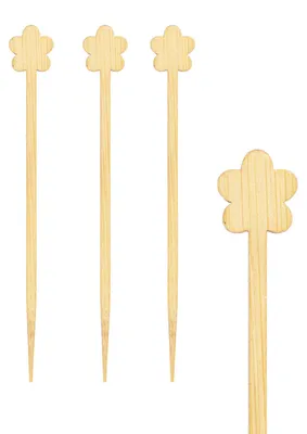 Produktbild von 200x Picker "Blume" aus Bambus 9cm