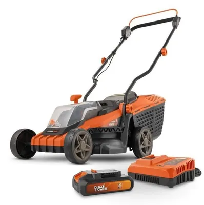 Produktbild von 20V 34cm Dual Power Akku-Rasenmäher POWDPGLWS1 – 4Ah Akku und Ladegerät inklusive – Bürstenloser Motor