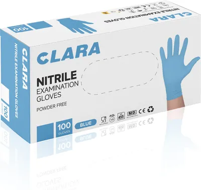 Immagine prodotto di CLARA guanti in nitrile senza polvere blu L, 100 pz.