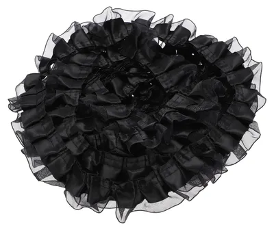 Rüschenband 5,5 m x 4 cm, plissiertes Chiffonband, schwarz