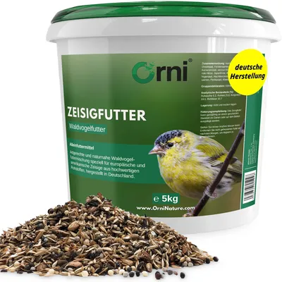 Produktbild von Orni Zeisig 5kg | Hochwertiges Zeisig Vogelfutter | Mischung aus natürlichen Samen und Körnern für eine gesunde Ernährung
